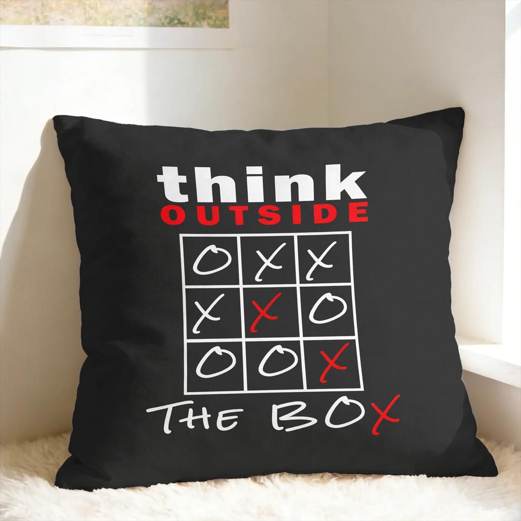 Think Outside the Box Tic Tac Toe Pillow Case Morden Pillow Cover Comfy Pillowcases For Wedding Party Home Decor