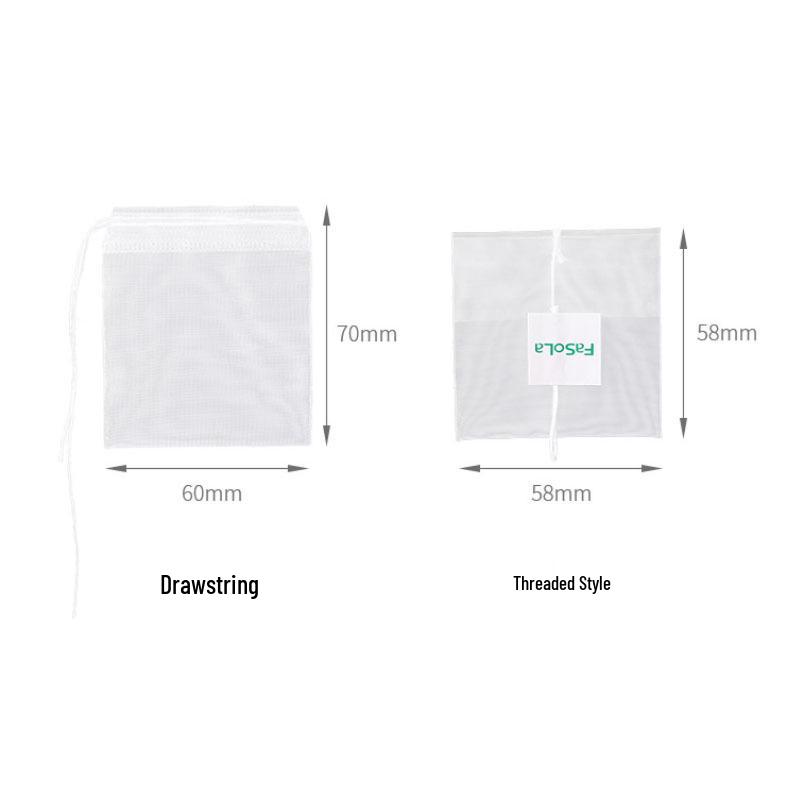 FaSoLa Disposable Drawstring Tea and Spice Filter Pouches Tea Bags with Drawstring (50 count)