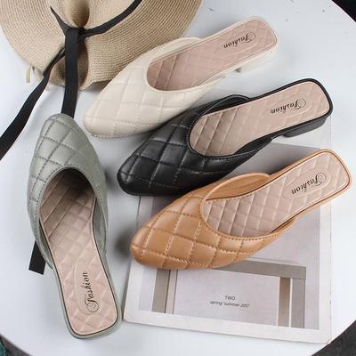Helisha - Zapatillas planas sin cordones con punta en punta para mujer, de verano, informales, de color liso y a la moda
