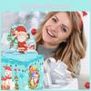 Santa Snowman Blue Claus Pattern Gift Box Christmas Decoration Atmosphere Prop