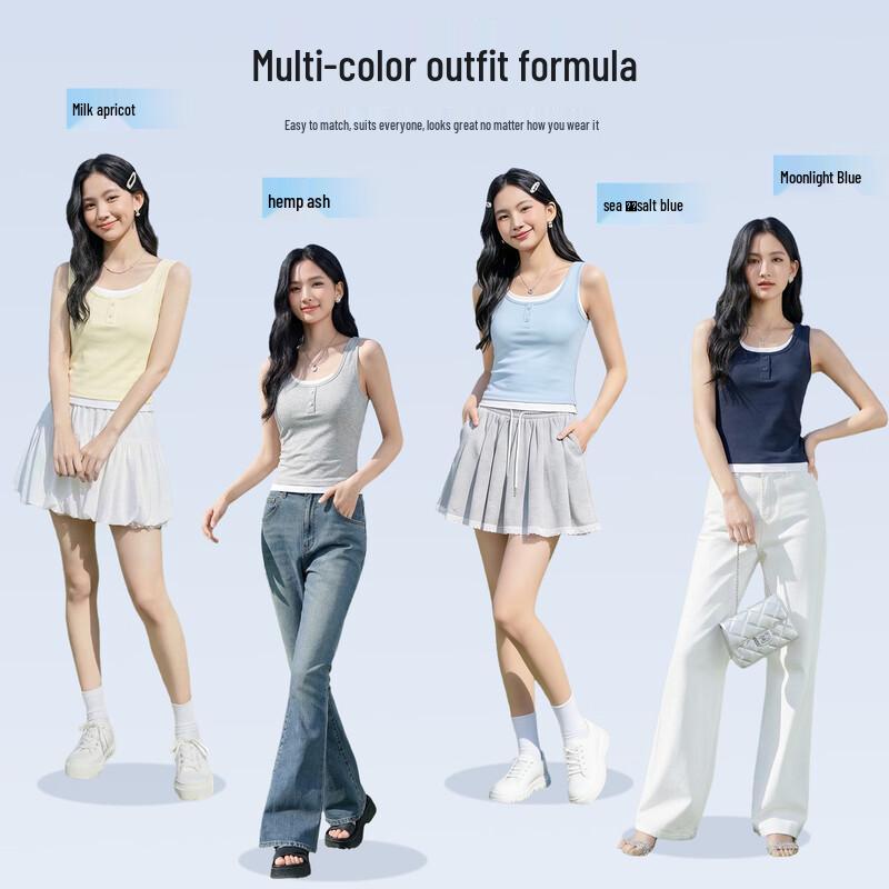 MINISO Women's Henley Collar Camisole