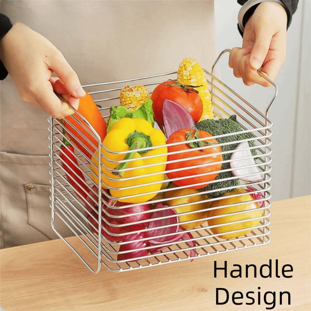 Non-Slip Kitchen Storage Rack Stainless Steel Fruit Vegetable Basket Kitchen