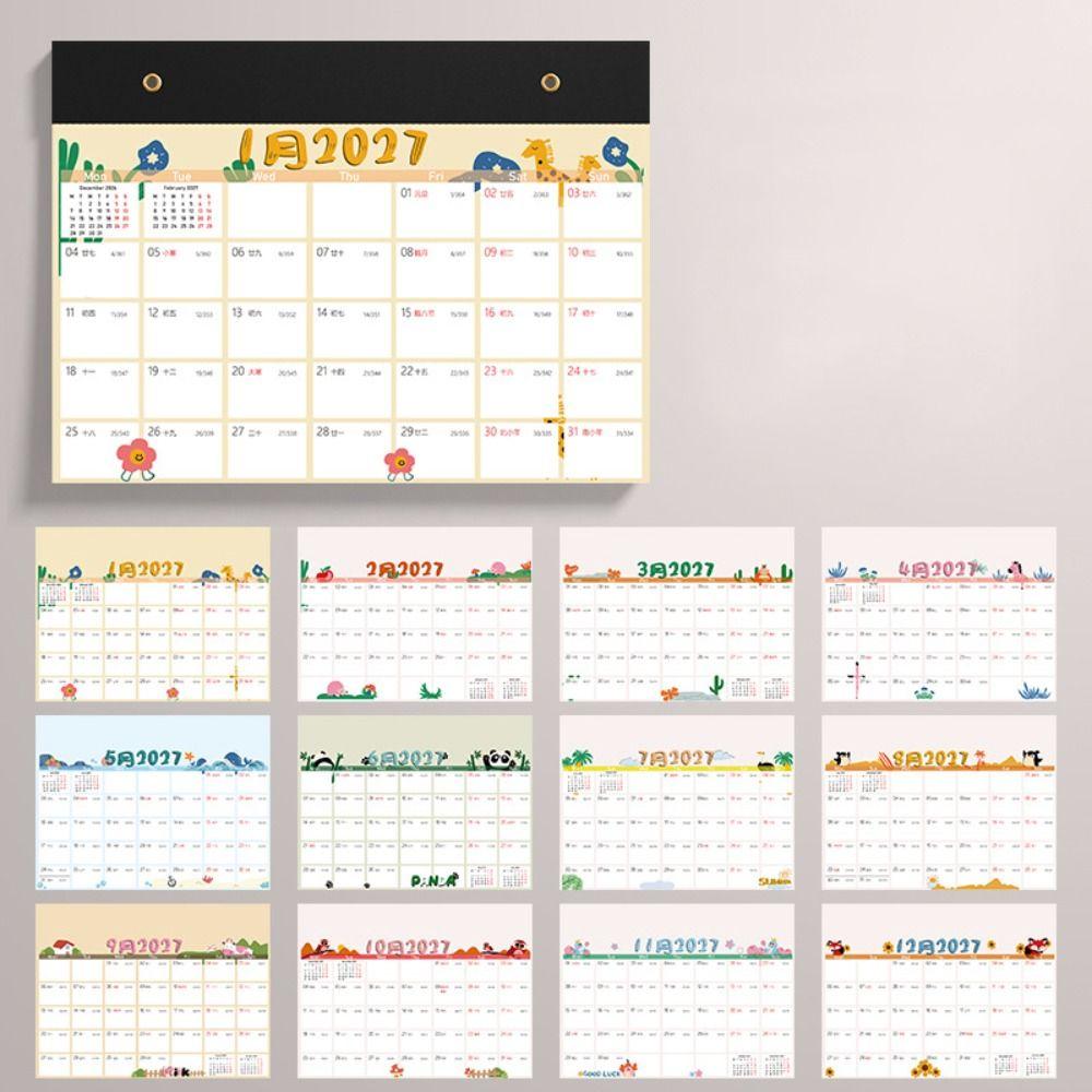 2027 Wall Calendar 12 Months Agenda Planner Time Tool Monthly Schedule Planner Office Home Use