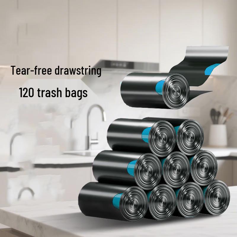 Bingyao Medium Black Drawstring Garbage Bags