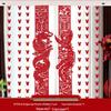 Wedding Room Décor Set: 'Xi' Character Curtains & Banners for Bride & Groom's Rooms