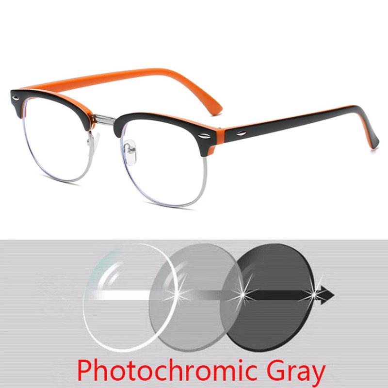 Hyperopia Diopter SPH 0 +0.5 +1 +1.5 +2 +2.5 +3 +3.5 +4 +4.5 +5 +5.5 +6.0 Half Metal Frame Photochromic Finished Reading Glasses