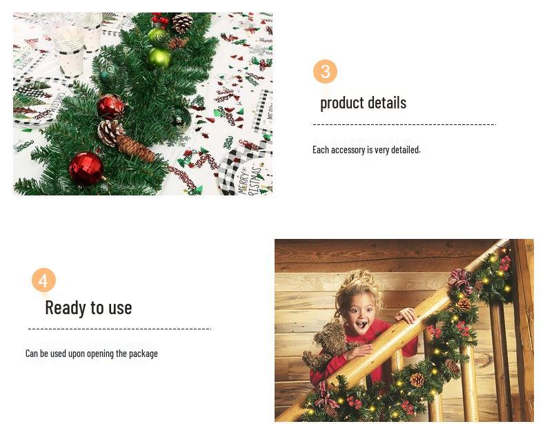 2.7m Dense Red Berry Christmas Vine Door Decoration