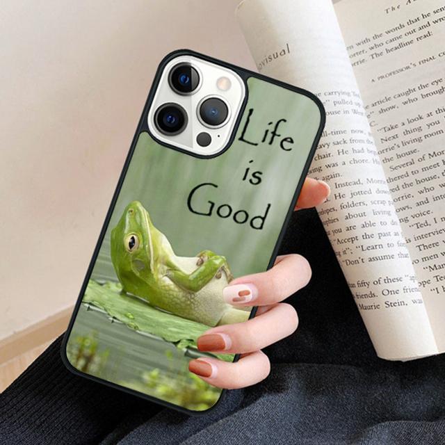 Blue Frog Tropical Rain Forest Phone Case Back Cover for iPhone 17 Air 16 15 14 13 11 12 Pro Max Plus Fundas