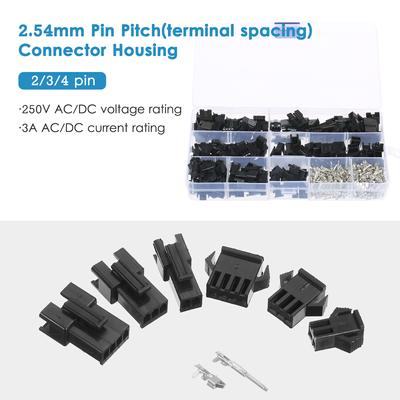 480Pcs JST  2.54mm Pitch 2 Pin 3 Pin 4 Pin Connector Housing Assortment Kit Female and Male Dupont Connector Set for