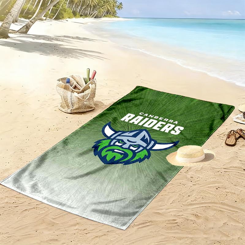 Canberra Raiders Logo Print Beach Towel, Large Soft Quick Dry Towel for Beach Camping Swimming