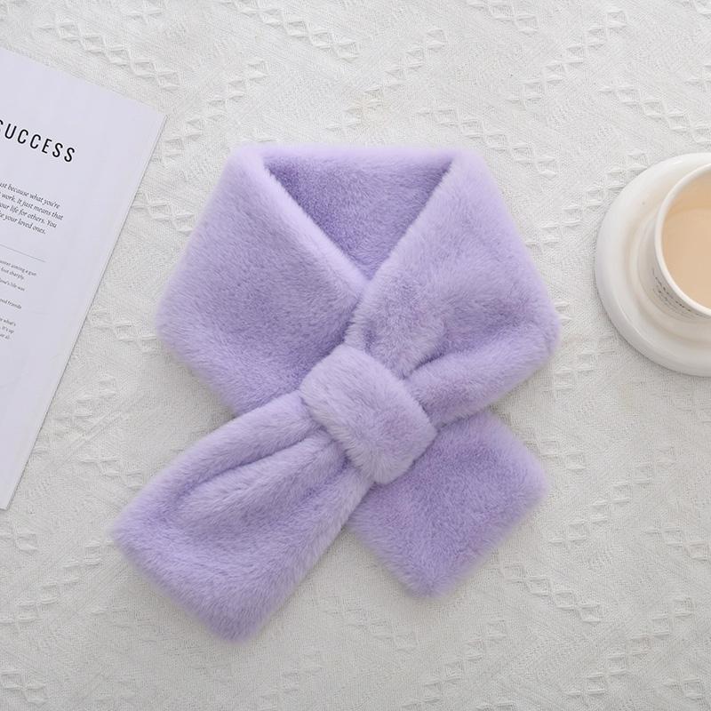 Plush Skin-friendly Solid Color Soft Like Rabbit Fur Warm Clothing Accessories Wind-resistant Scarf Fur Collar