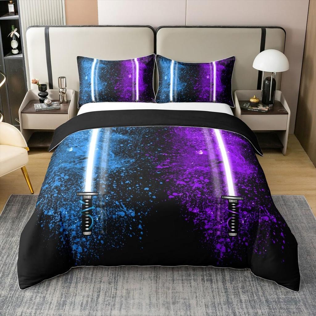 Colorful Gradient Duvet Cover Queen King Size Green Purple Cyan Bedding Set 3-Piece Set Suitable For Kids Boys Girls Teenagers