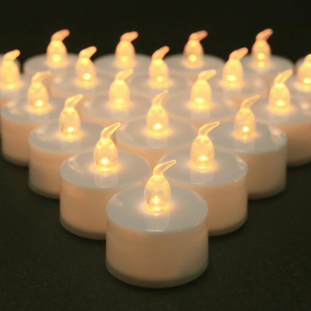 Flameless Flickering LED Tea Light Candles Battery Operated Warm Yellow/White Electronic Tealight For Aniversary Wedding Decor