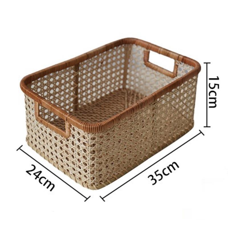 Hollow Grid Basket Rattan Organizer Baskets Multifunction Clothes Storage Basket Luxury Toy Woven Baskets Home Organization 10490₽