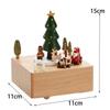 Christmas Themed Rotary Music Box-Handmade Wooden Carousel Clockwork Driven Play Melody Perfect Gift for Kids friend Home Decor