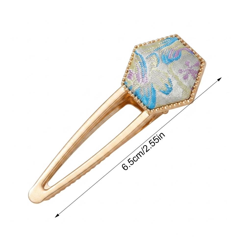 Song Brocade Hair Clip Hand-made Chinese Style Hair Accessories For Hanfu