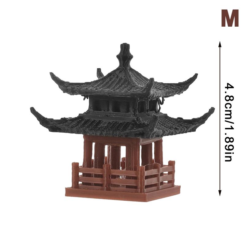 Mini Pagoda Statue Fairy Garden Decor Ancient Building Model Japanese Pavilion Decorations Zen Garden Aquarium Bonsai Decor