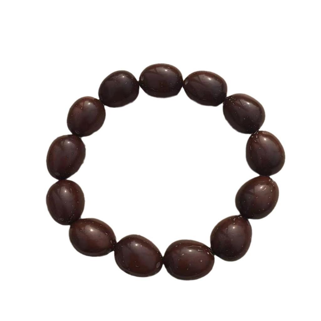 Purple Gold Rat High-Polish Bead Bracelet - Buddhist Style Rice Beads for Couples
