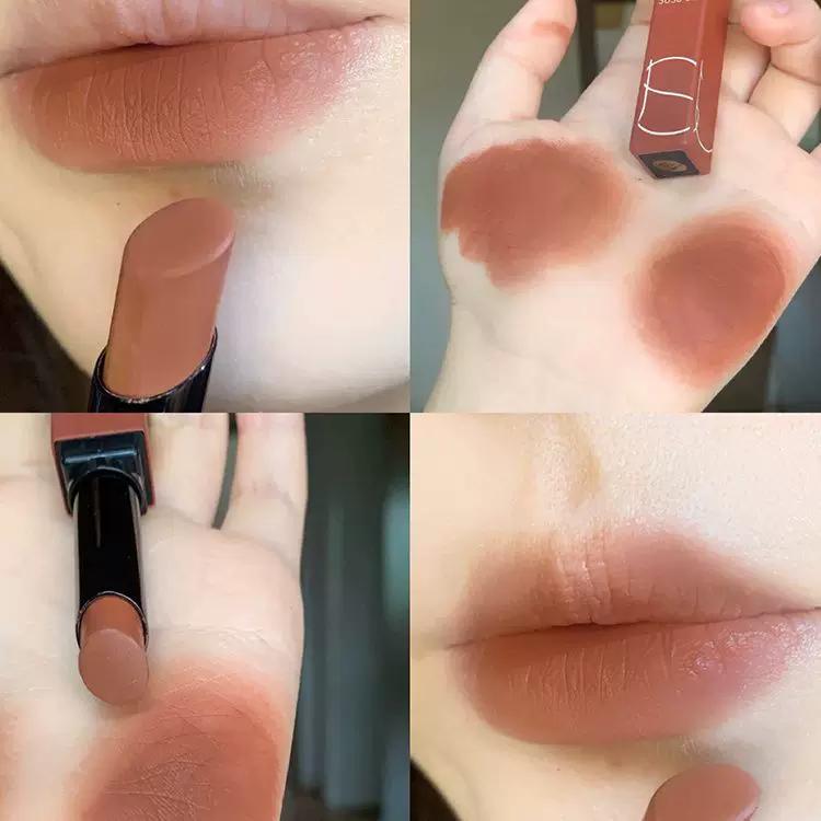 Found the Retro Red-Brown Shade That Suits Everyone! Small Tube Matte Velvet Lip Gloss for Women's Daily Use