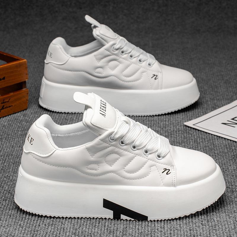 

Men s shoes autumn and winter new board shoes fashionable versatile casual shoes platform white shoes bread shoes letter A trendy shoes 44
