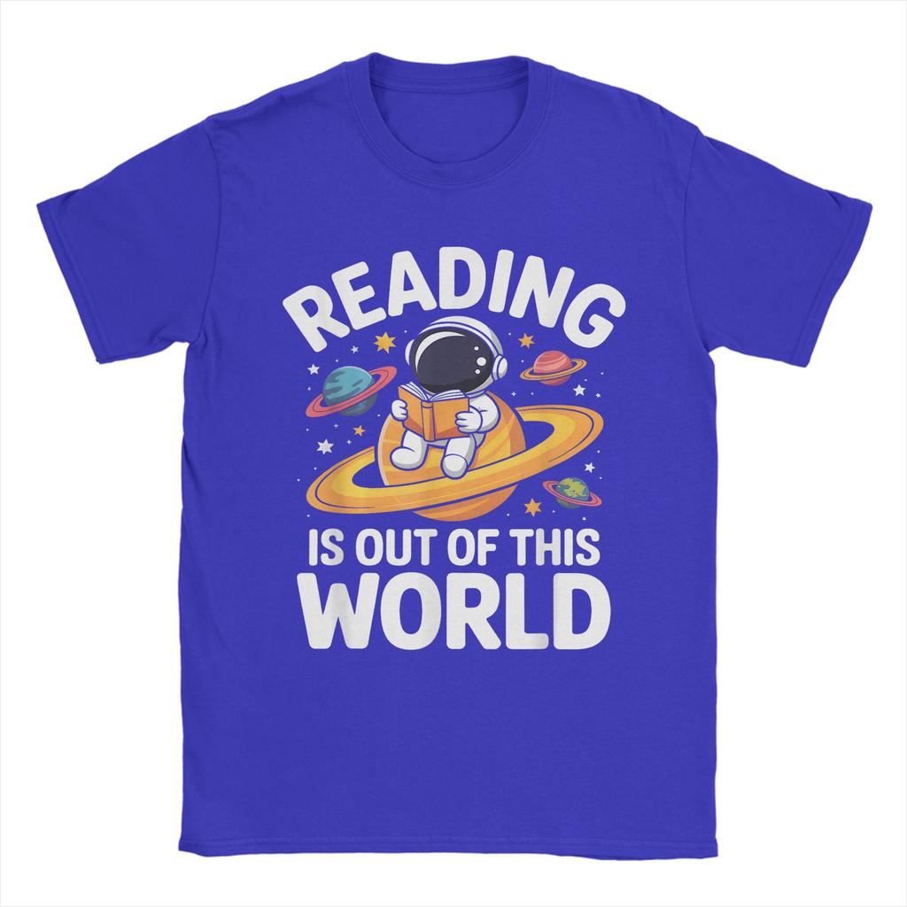 Unisexs TShirt Reading is Out of This World Space Funny Books Lover Funny Tee Shirt Short Sleeve  T Shirt Crew Neck Clothing