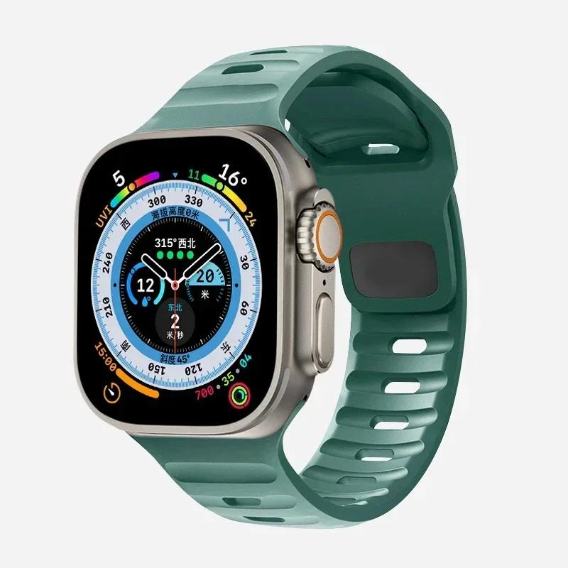 Soft Silicone Strap For Apple Watch Band Ultra 2 49mm 44mm 45mm 42mm 41mm 42mm sport Watchband iwatch Serise 5 6 7 8 9  bracelet