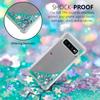 Compatible with Galaxy S10 Case, Bling Glitter Clear Case Floating Quicksand Shockproof Protective Sparkle Silicone Soft TPU Case for Samsung Galaxy