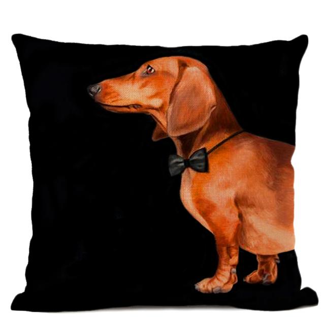

Такса Собака окрашенный квадратный хлопок лен наволочка бульдог наволочка для подушки домашний диван наволочка Cojines almofadas decorativas 45X45CM