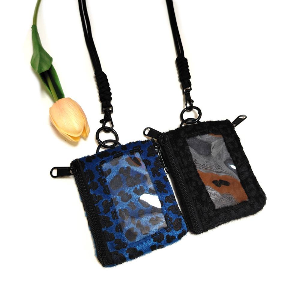 

Square Leopard Print Mini Wallet PVC Small Card Holder Earphone Bag Hanging Neck Coin Purse Sport хакі