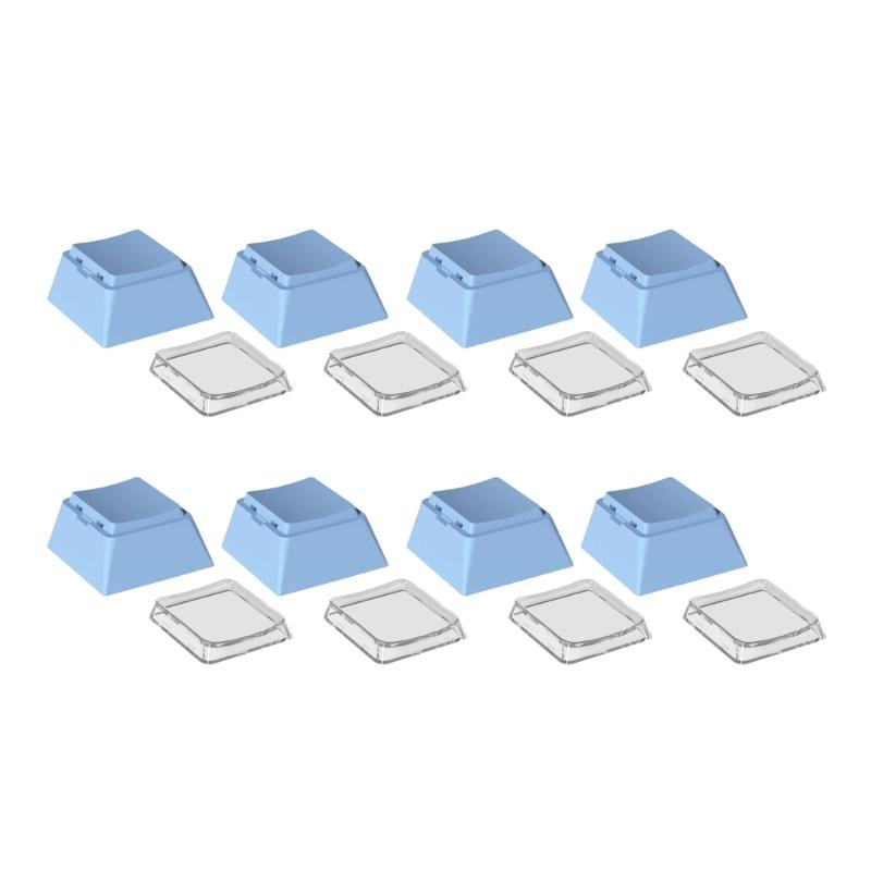 8pcs PBT Blank Keycap Set Cheey Profile PBT+PC 1U Keycaps for Mechanical Keyboards with Durability Classical Color