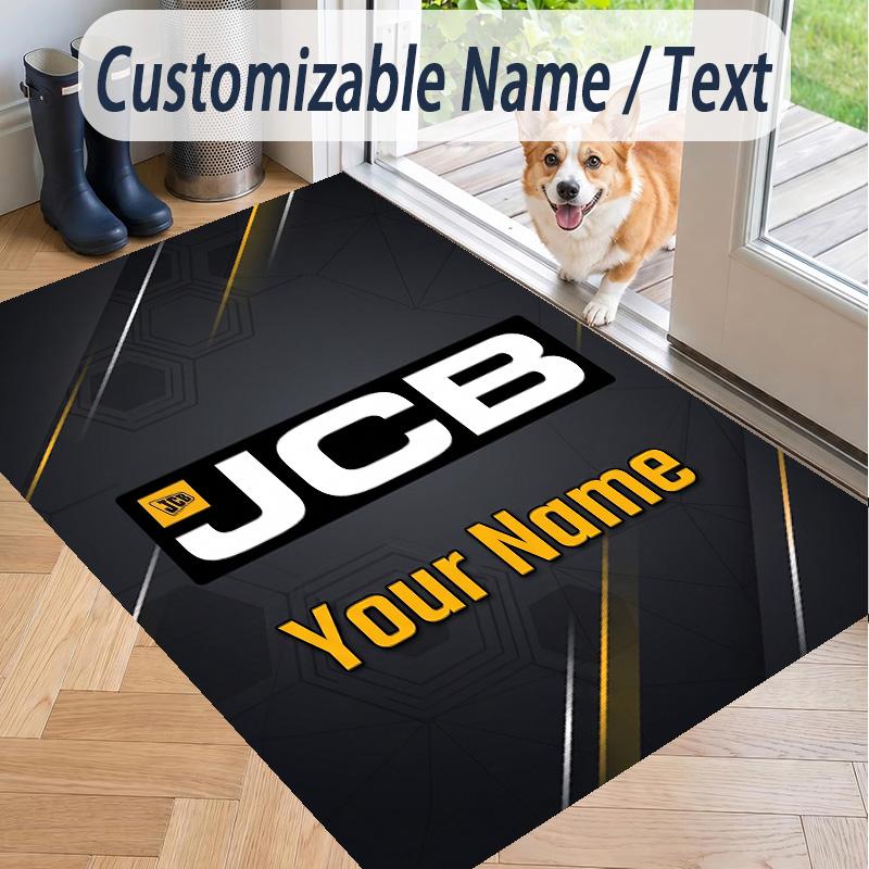 Custom Text Printed Rug JCB Non Slip Floor Carpet For Home Room Decor