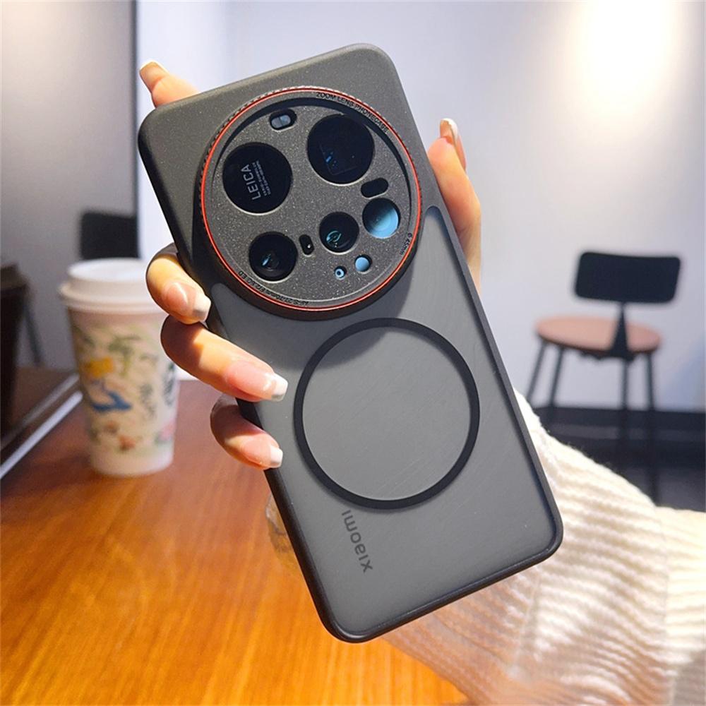 

Чехол для Xiaomi 15 Ultra с поддержкой MagSafe, кольцо для красного объектива, противоударный ТПУ+ПК, полупрозрачная крышка для телефона A