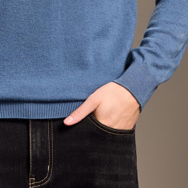 Antonio Men's 100% Lamb Wool Embroidered Round Neck Sweater