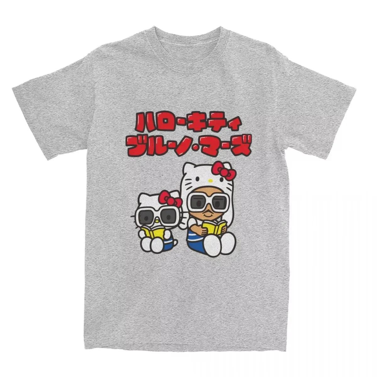 

MINISO Летняя Новинка Мужская Мультяшная Футболка с Принтом Бруно Марса и Hello Kitty, Забавная Хлопковая Футболка с Коротким Рукавом и Круглым Вырезом, Повседневный Топ в Стиле Харадзюку#Цвет(1) XXXXXL чёрный