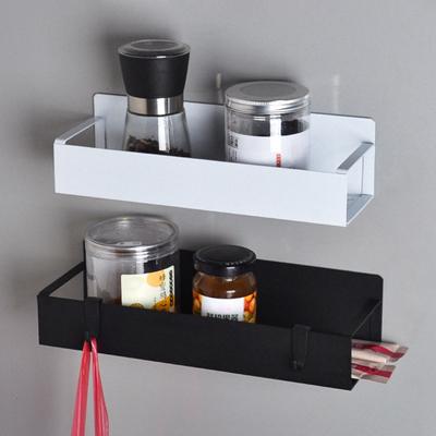 Magnetisches Gewürzregal für den Kühlschrank mit Haken, hohles Design, rostfrei, stark belastbar, großes Fassungsvermögen, Gewürzregal, Küchenlagerregal