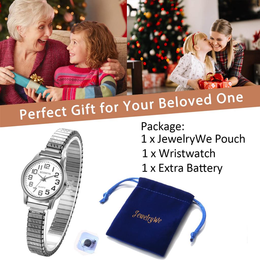 Women's Analog Watch Waterproof Stainless Steel Elastic Band Simple Cute Stylish Casual Business Fashion Watch Silver Women's Accessories Birthday