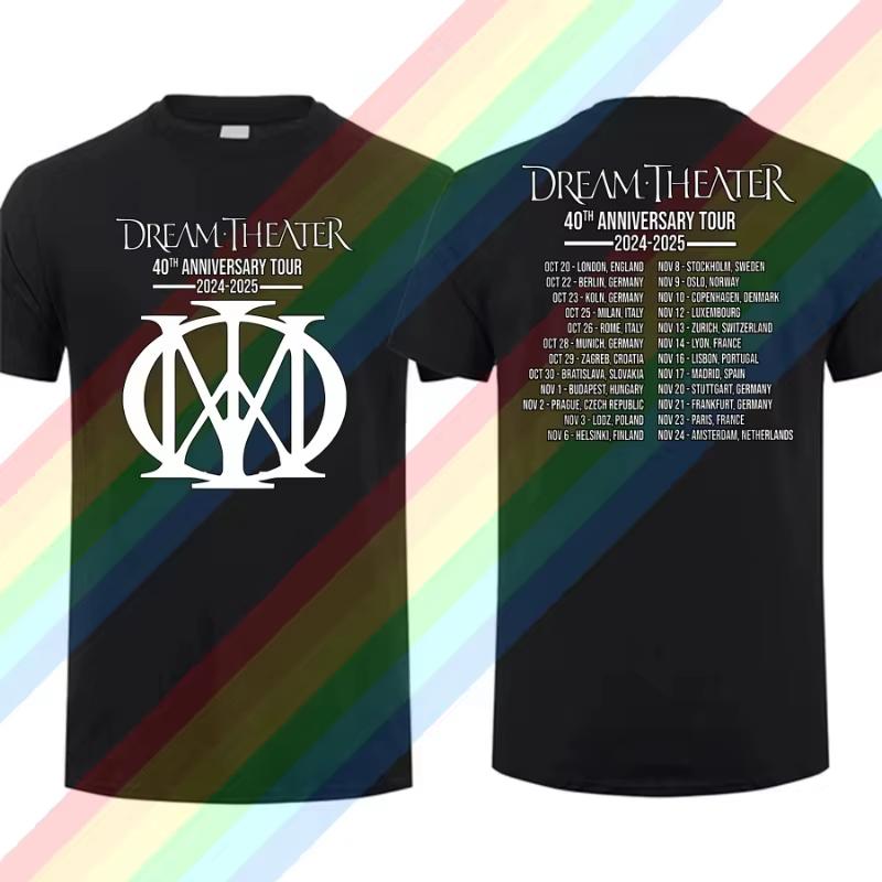 

Men Summer T Shirt Dream Theater 40th Anniversary Tour 2026 T-shirt Casual T Shirt Graphic Summer Short Sleeves Cotton S