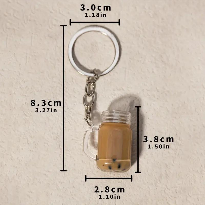 Simulation Milk Tea Cup Keychain Creative Bag Pendant Small Gift for Tea Shops Couple Family Keychain Pendant