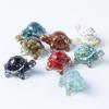 Resin Turtle Aquarium Decor With Natural Crystal Chips For Home Office And Gift