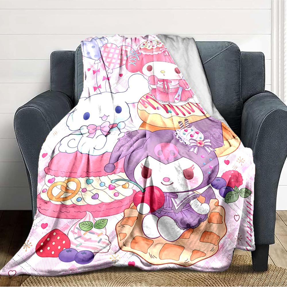 1pc Sanrio2 Blanket, Gift, for Men and Women, Soft Blanket, Good for Sofa Bed Couch Travel, Lightweight Flannel Blanket