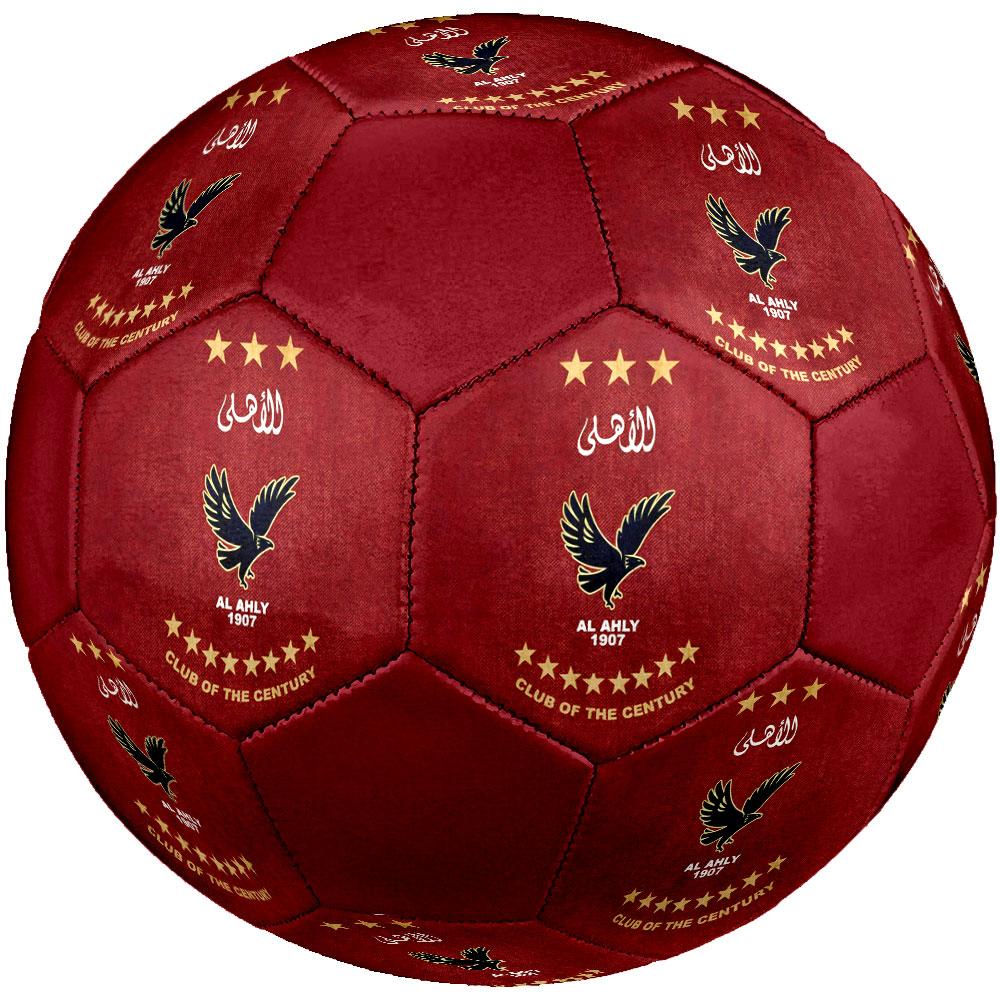 Al Ahly SC Size 5 Soccer Ball, Machine-Stitched PVC, Durable & High Bounce, All Ages Fit, Fan Merchandise, Matches & Outdoor Use.