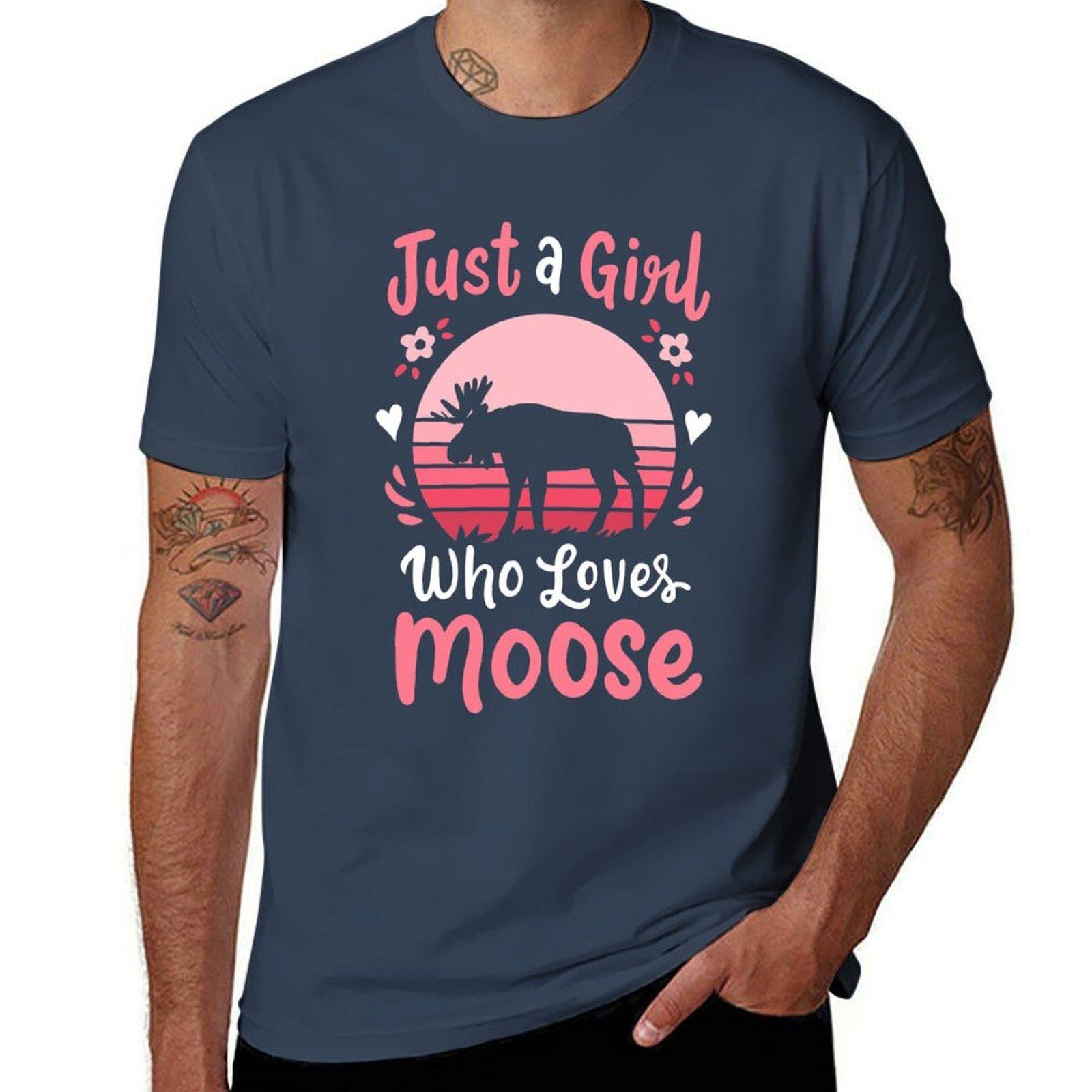 Moose Moose Lover Retro T-Shirt man t shirt luxury man t shirt cotton high quality T-Shirt S