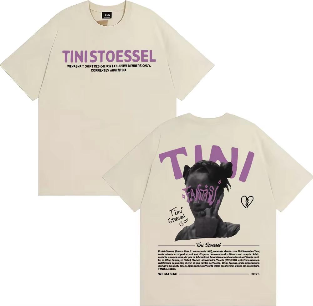 Rapper Tini Stoessel Cotton Unisexs Shirt Oversized La Triple T Futtura Album Graphics Summer Womens Y2k Streetwear Tshirt