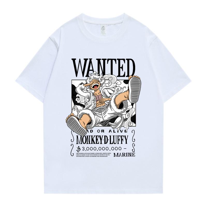 Japanese ONE PIECE Nika Luffy Anime Peripheral Short Sleeve Tops Male Autumn Teen Student Crew Neck T-Shirt Graphic T Shirts