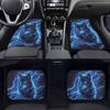 Poceacles Wolf Lightning Blue 4pcs Car Floor Mats Full Set Front and Rear Auto Floor Mat Car Carpet All Weather Protection Fit for SUV Van Sedan Truck