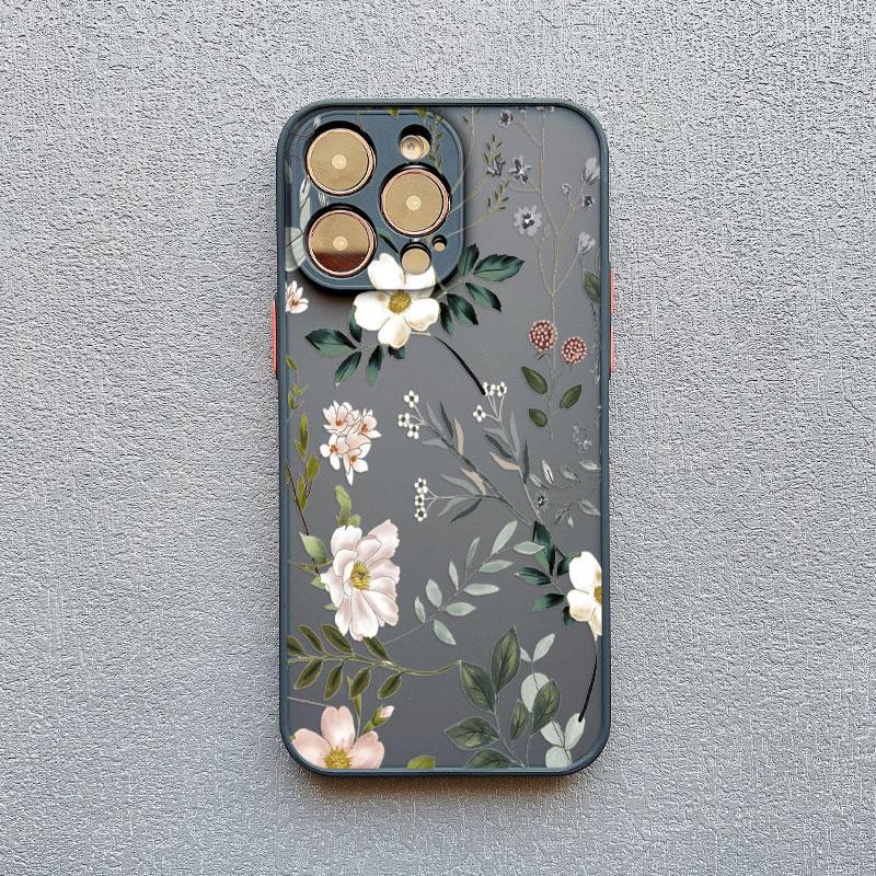 Fresh Small Flower Graphic Phone Case For iPhone 16 15 14 Pro Max Plus 17 Pro Max 13 Mini 12 11 Pro Max Shockproof Cover Fundas
