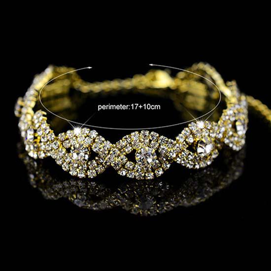 Women's Elegant Wedding Banquet Bangle Cocktail Party Rhinestone Bracelet