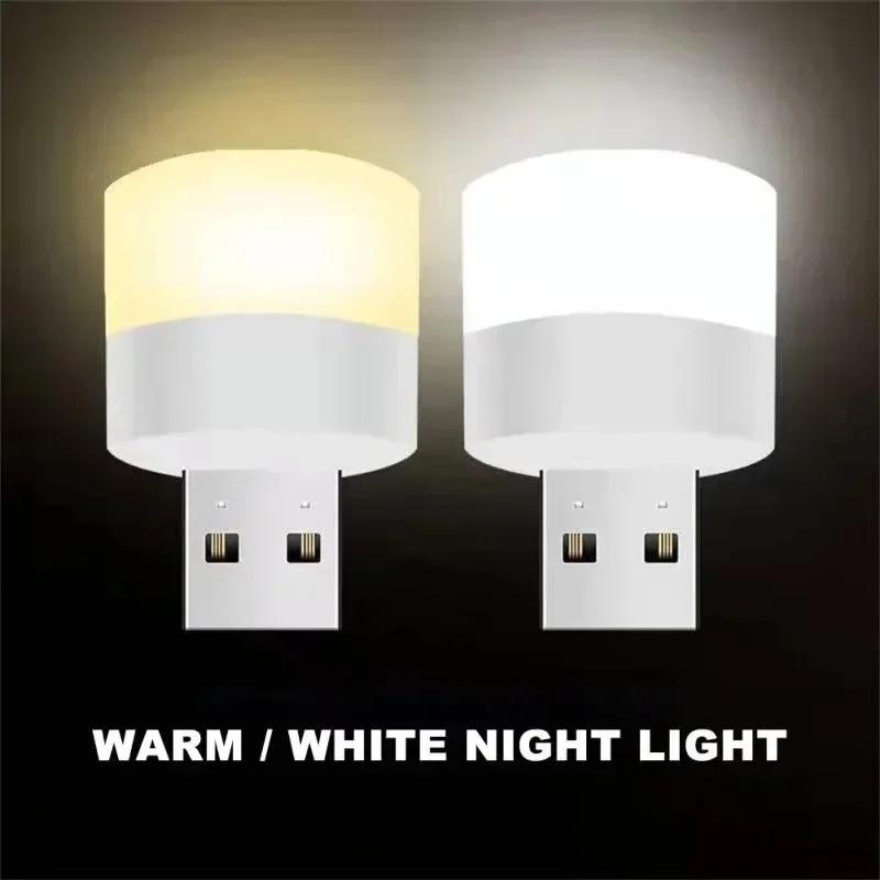 50/1pcs Mini USB Night Lights LED Warm White Eye Protection Book Reading Light USB PC Mobile Power Plug Charging Lamps Wholesale