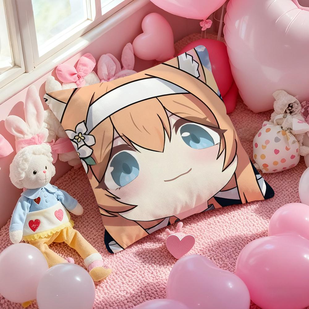 Anime Blue Archive Kawaii Girl Cushion Cover Pattern Printed Pillowcase for Living Room Sofa Cushion Cover & Bedroom Decor