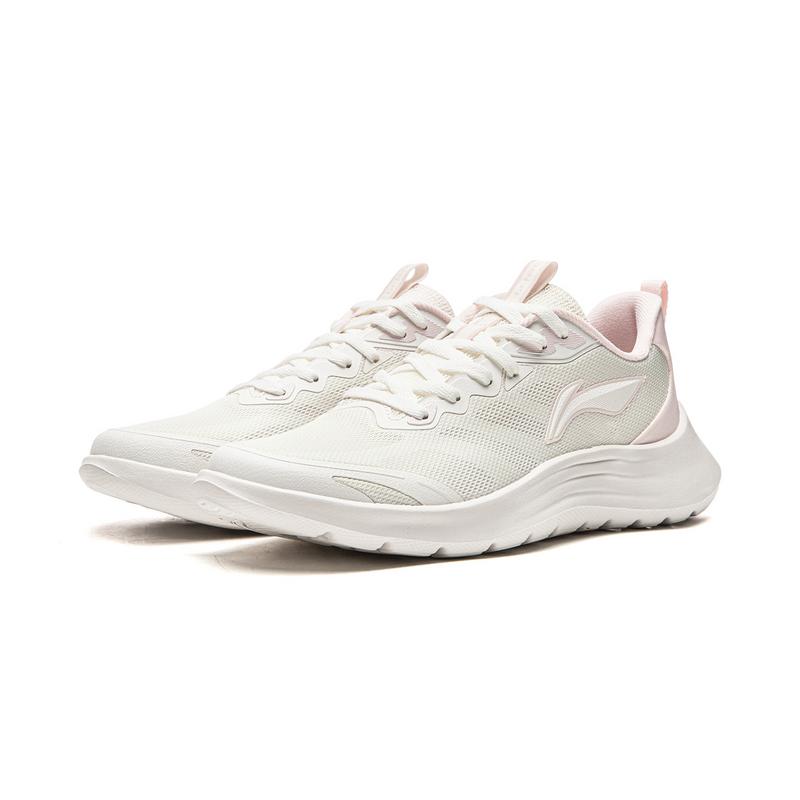 Li Ning Light Feather Running Shoes Women's Mist White/Light Pink ARSW118-1